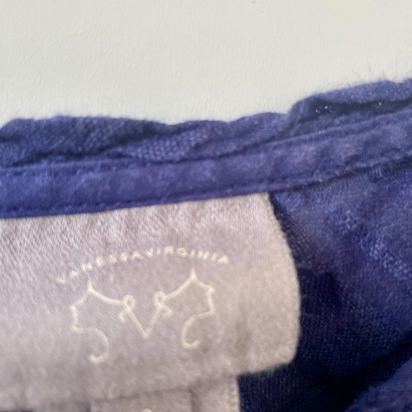 Anthropologie Vanessa Virginia Fluttered Swing Tank, Navy Blue, Size 0 - Picture 4 of 4